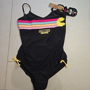 Justice Girls Pacman Black‎ One-Piece, Size XL (16-18) BLACK NEW